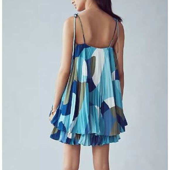 Hutch Blue and Green Pleated Jumpsuit - Picture 2 of 12